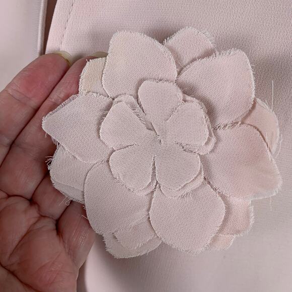 Tahari ASL Size 14 Women's Blazer Jacket Pink With Flower Brooch Formal - Picture 6 of 9